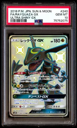 PSA 10 Gem Mint Rayquaza GX 240/150 Ultra Shiny GX FA 2018 Japanese Card Graded - Image 1