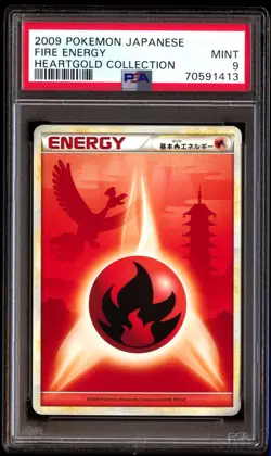 PSA 9 Mint Fire Energy Heartgold Collection 2009 Japanese Card Graded - Image 1