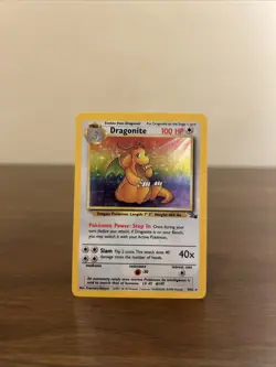 Pokemon TCG Dragonite Fossil Unlimited Holo Rare Card 4/62 LP Condition - Image 1