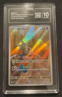 Mimikyu 075 Scarlet & Violet Promo Exclusive TAG GEM MINT 10 Holo Pokemon Card - Image 1