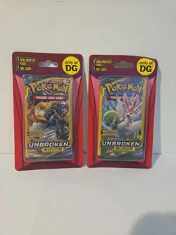 2 Pokemon (3-Card) Sun And Moon Unbroken Bonds Dollar General Pak Factory Sealed - Image 1