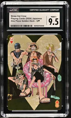 CGC 9.5 Straw Hat Crew QUEEN OF HEARTS Playing cards 2024 One Piece Golden Deck - Image 1