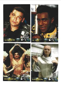2005 Red Dwarf trading card lot of 4 RARE Rimmer Lister Cat Kryton - Image 1