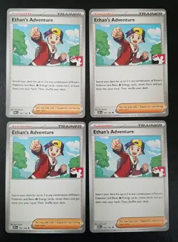 ETHAN'S ADVENTURE 165/182 (x4), STAMPED, PRIZE PACK SERIES 7, POKEMON CARD (NM) - Image 1