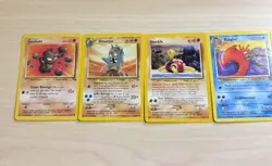 Old Used Pokemon Cards - 100% Vintage - 7 Cards Lot - Image 1