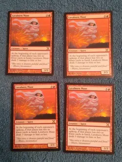 MTG 10TH EDITION LAVABORN MUSE x4 RED RARE LIGHT PLAY - Image 1