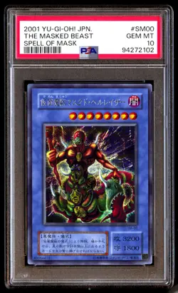PSA 10 Gem The Masked Beast SM-00 Spell of Mask 2001 Japanese Graded Card - Image 1