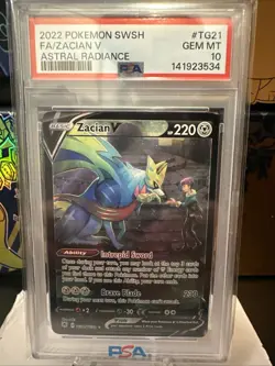 2022 Pokemon SWSH TG21 FA ZACIAN V Astral Radiance PSA GEM MT 10 - Image 2