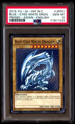 PSA 10 Gem Mint Blue-Eyes White Dragon 2015-JPP01 Promo Asian English 2015 Card - Image 1