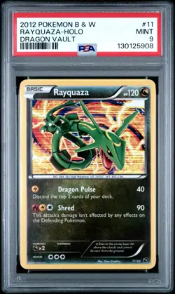 2012 POKEMON B&W DRAGON VAULT #11 RAYQUAZA-HOLO PSA 9 - Image 1