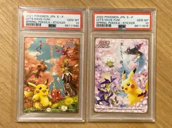 Pokemon Let's Have Fun! Spring Pokeka Sticker set Pikachu PSA 10 GEM MINT - Image 1