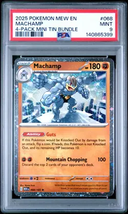 2025 Pokemon Promo #068 Machamp PSA 9 Mini Tin Promo LOW POP - Image 1