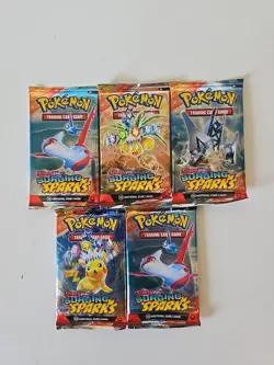 Pokemon TCG: Scarlet and Violet Surging Sparks x5 Booster Pack Sealed Lot 2 - Image 1