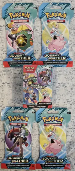 Pokemon Journey Together Booster Bundle & 4 Sleeved Packs (10 Packs Total) - Image 1