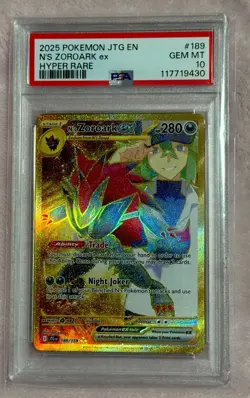2025 N'S ZOROARK EX FULL ART 💎HYPER RARE 💎JOURNEY TOGETHER POKEMON PSA 10#189 - Image 1