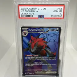 2025 POKEMON JTG EN-JOURNEY TOGETHER ULTRA RARE #175 N'S ZOROARK EX PSA 10 - Image 1