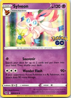 Sylveon 035/078 Holo Rare Pokemon GO Pokemon Holo MP - Image 1