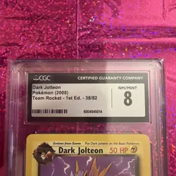 2000 POKEMON TEAM ROCKET #38/82 DARK JOLTEON CGC 8 - Image 3