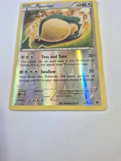 Snorlax 77/124 Rare Fates Collide Pokemon Reverse Holo Rare 2016 XY - Image 3