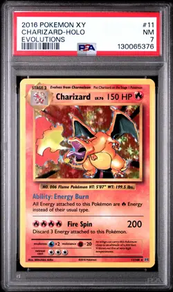 2016 POKEMON XY EVOLUTIONS #11 CHARIZARD-HOLO PSA 7 - Image 1