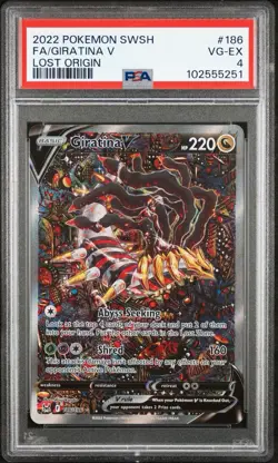 PSA 4 Giratina V (Alternate Full Art) 186/196 Swsh11: Lost Origin Holo Slab - Image 1