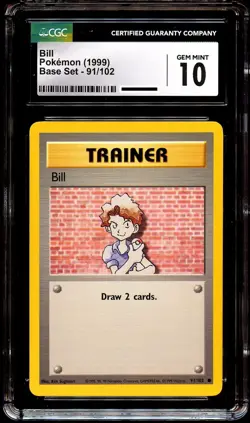 CGC 10 GEM MINT Bill 91/102 Base Set Pokemon Card - Image 2