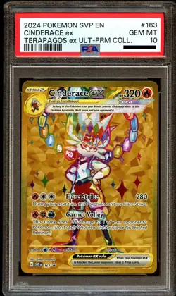 PSA 10 GEM MINT Cinderace Ex SVP163 SVP 163 Gold FULL ART PROMO Pokemon Card - Image 2