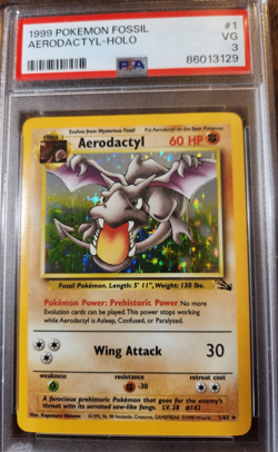 1999 Pokemon Fossil Set Aerodactyl Holo Rare #1/62 PSA Graded Original Wizards - Image 1