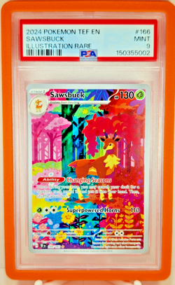 Sawsbuck 166/162 Illustration Rare SV05: Temporal Forces PSA 9 English Pokemon - Image 2