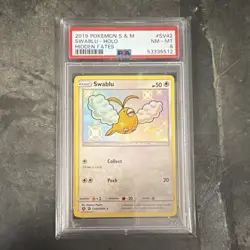 Pokemon TCG Swablu SV42/SV94 Hidden Fates Shiny Vault Holo PSA 8 2019 - Image 1