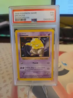 1999 PSA 7 Drowzee #49 Shadowless WOTC Pokemon Game Base Set Shadowless - Image 1