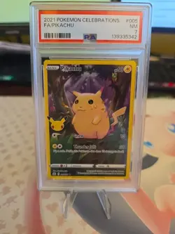 2021 POKEMON CELEBRATIONS #005 FULL ART/PIKACHU PSA 7 - Image 1