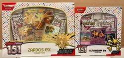 NEW Pokemon TCG Scarlet & Violet 151 Zapdos EX & Alakazam EX Collection Box Lot - Image 1