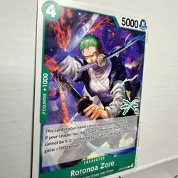 Roronoa Zoro OP12-036 C, GREEN 3 SWORD LOGO 48, one piece card, NIJIMAARC Tag SP - Image 2