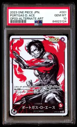 PSA 10 Portgas D Ace OP03-001 Pillars of Strength Alt Art Japanese ONE PIECE TCG - Image 1