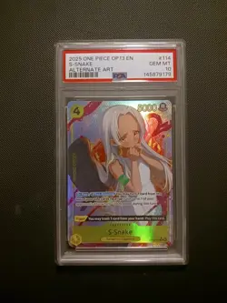One Piece Card Game TCG S-Snake OP13-114 Alt Art PSA 10 - Image 1