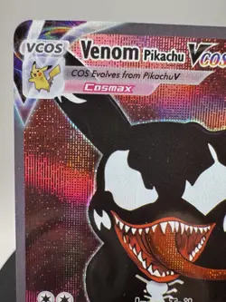 Pokemon TCG Venom as Pikachu VCOS Cosplay Custom Full Art Holographic Card - Image 2