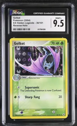 CGC 9.5 MINT+ Golbat 2004 EX Hidden Legends 36/101 Reverse Holo Pokemon Card - Image 1