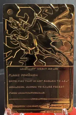 Pokemon 1999 23k Gold Plated Charizard Limited Edition BK Mini Card Nintendo - Image 2