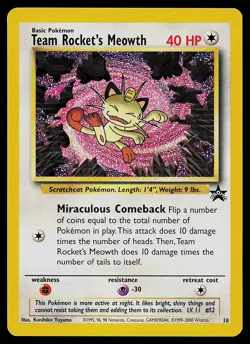 Pokemon Card - Team Rocket's Meowth WoTC #18 Promo - Image 1