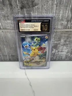 Pokemon TCG Pikachu Card Simplified Chinese, 004/Sv-p Promo CGC PRISTINE 10 - Image 1