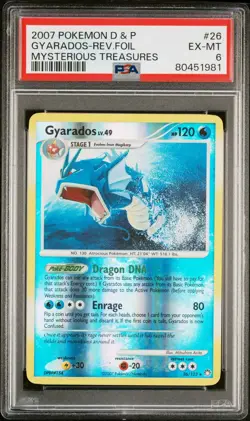 Gyarados 26/123 PSA 6 Mysterious Treasures REVERSE HOLO Pokemon Card 087 LOW POP - Image 1