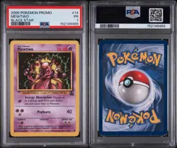 PSA 1 PR Mewtwo Black Star Promo #14 Pokemon Card 2000 POP 75 + EVO MEW & Pika - Image 1