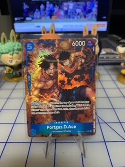 One Piece OP08-052 Portgas.D. Ace Treasure Rare TR OP10 Alt Art NM Card - Image 1