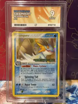 Pokemon Card swampert 11/106 Stamped Reverse Holo EX Emerald Ace Graded 9 Mint - Image 1
