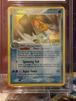 Pokemon Card swampert 11/106 Stamped Reverse Holo EX Emerald Ace Graded 9 Mint - Image 2