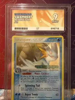 Pokemon Card swampert 11/106 Stamped Reverse Holo EX Emerald Ace Graded 9 Mint - Image 3