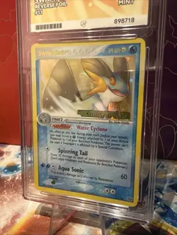 Pokemon Card swampert 11/106 Stamped Reverse Holo EX Emerald Ace Graded 9 Mint - Image 4