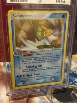 Pokemon Card swampert 11/106 Stamped Reverse Holo EX Emerald Ace Graded 9 Mint - Image 5