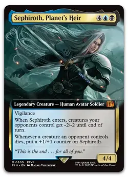 Sephiroth, Planet's Heir (Extended Art) #505 (NM) Final Fantasy FIN Magic MTG - Image 1